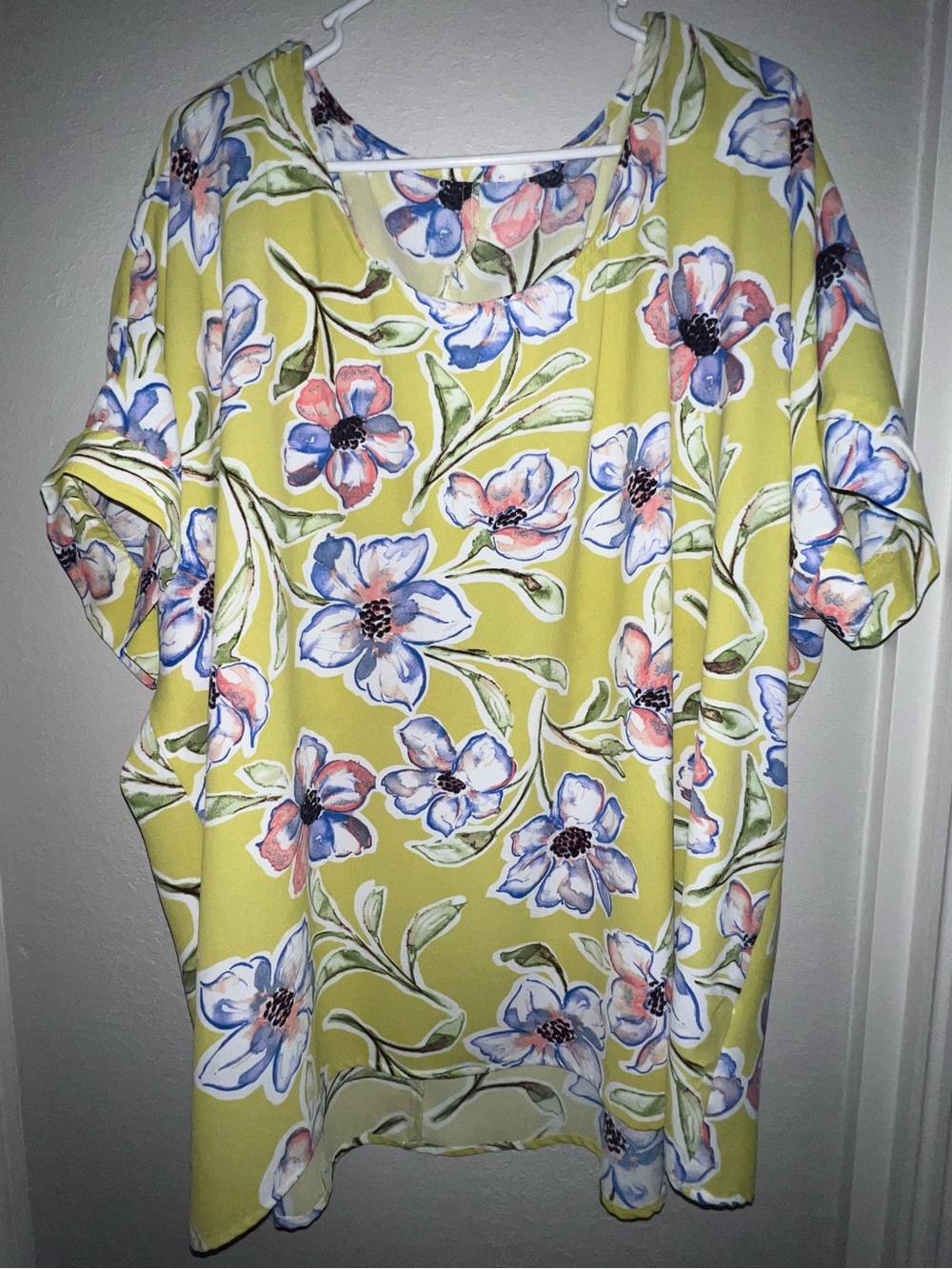 Floral Green top 2X